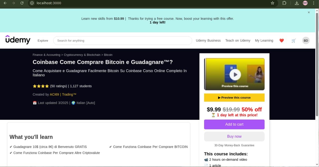 Udemy Clone screenshot
